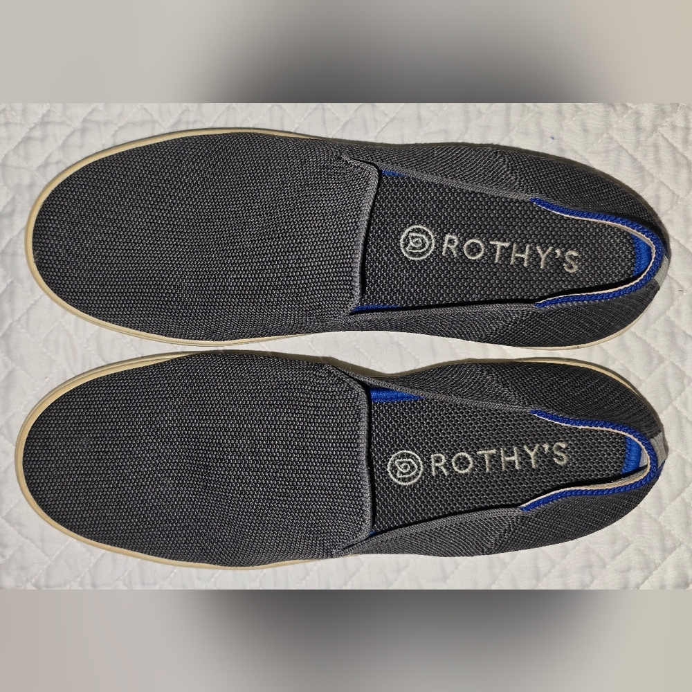 Rothy's Men's Charcoal and Blue Slip-On Loafers - Picture 1 of 5